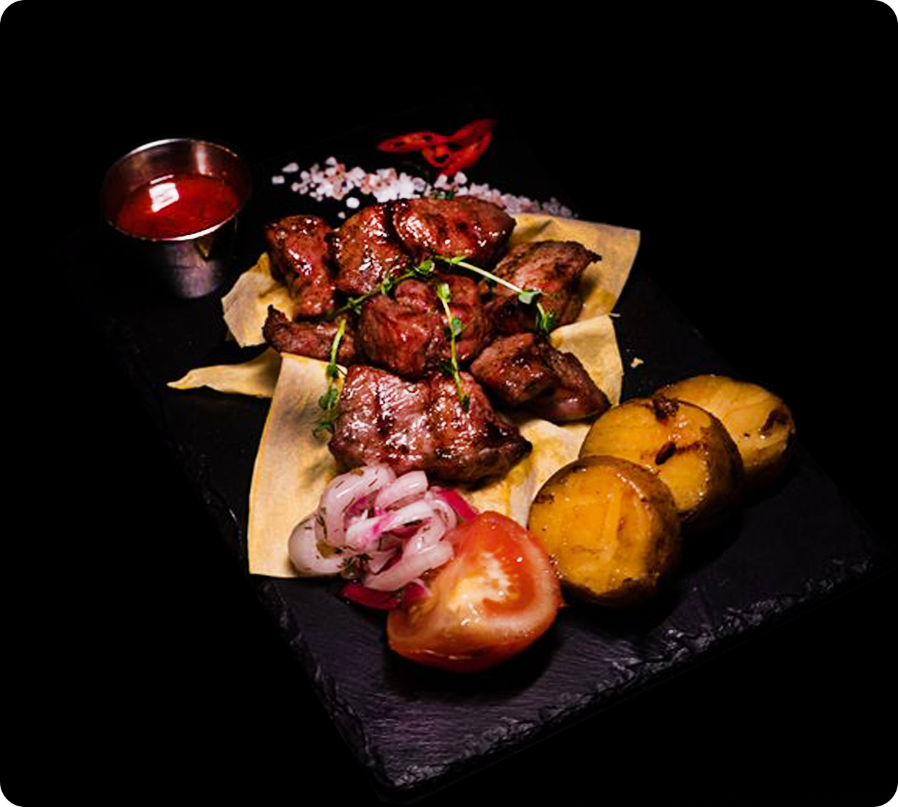 ШАШЛИК ІЗ СТЕГНА КУРКИ